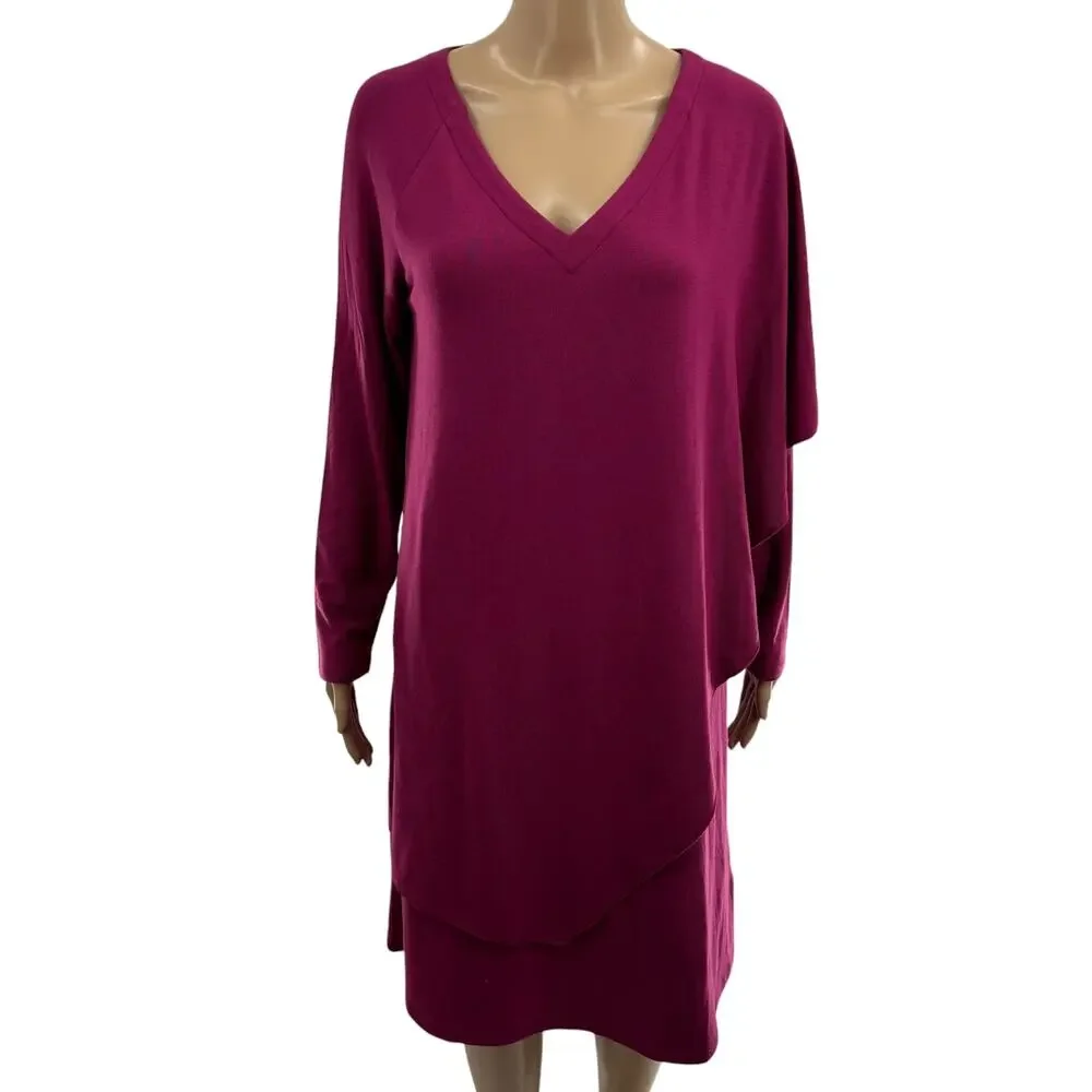 Soft Surroundings Dark Fuchsia Pink Marla Knit Dress